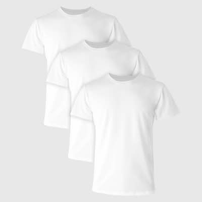 Hanes Premium Comfort Fit Tagless Design Crew Neck T-Shirt, M, White (3 ct)