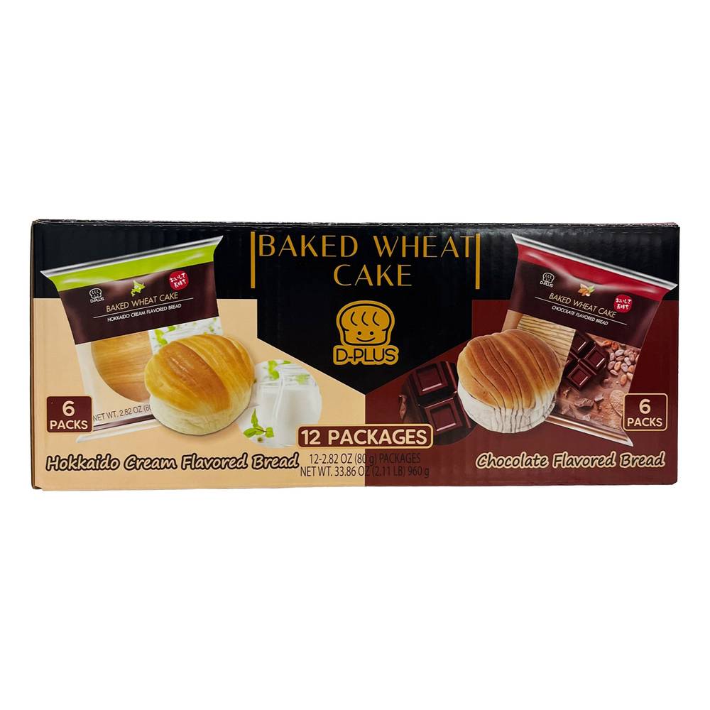 D-Plus Baked Wheat Cakes Variety, 2.82 oz, 12-count