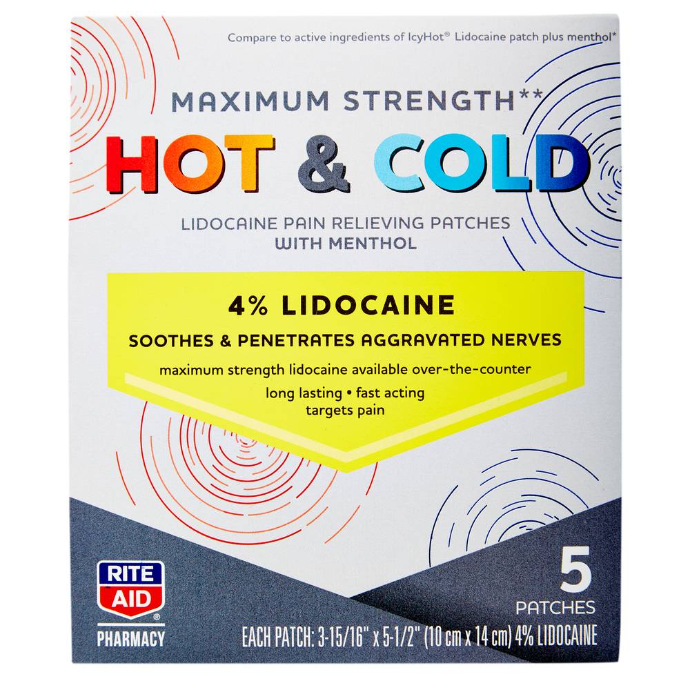 Rite Aid Hot & Cold Lidocaine Pain Relieving Patches (5 ct)