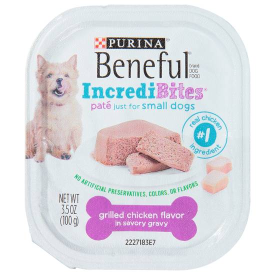 Purina Beneful Incredibites Pate Grilled Chicken Flavor in a Savory Gravy Wet Food For Small Dogs