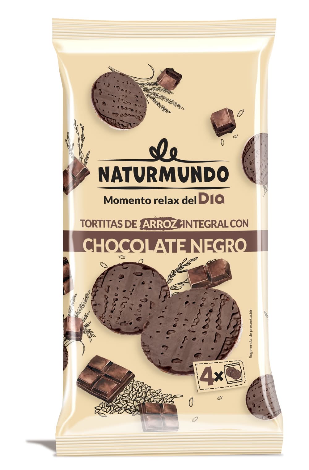 Tortitas De Arroz Integral Con Chocolate Negro Naturmundo De Dia Bolsa 130 G