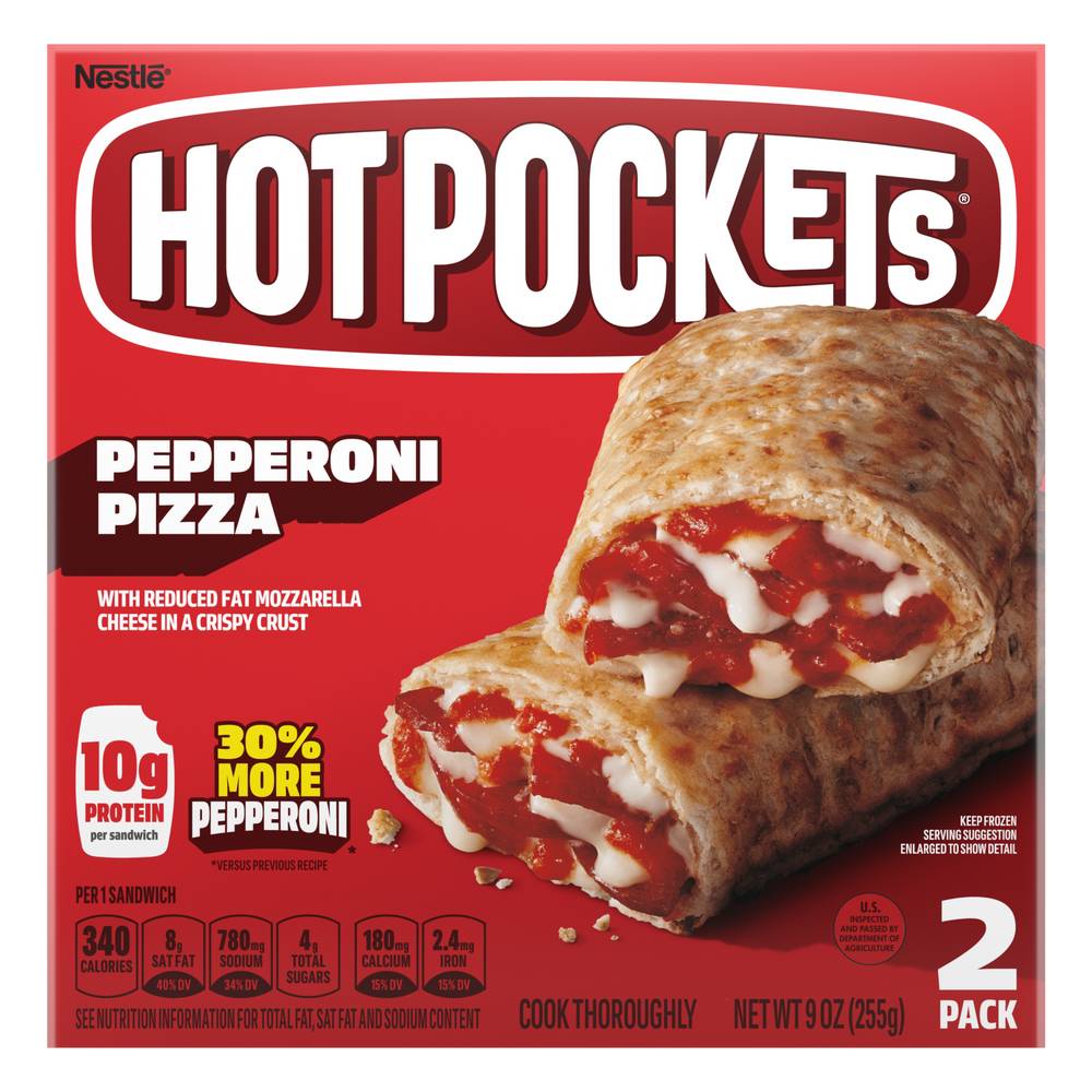 Hot Pockets Crispy Crust Premium Pepperoni Pizza Sandwiches (2 ct)