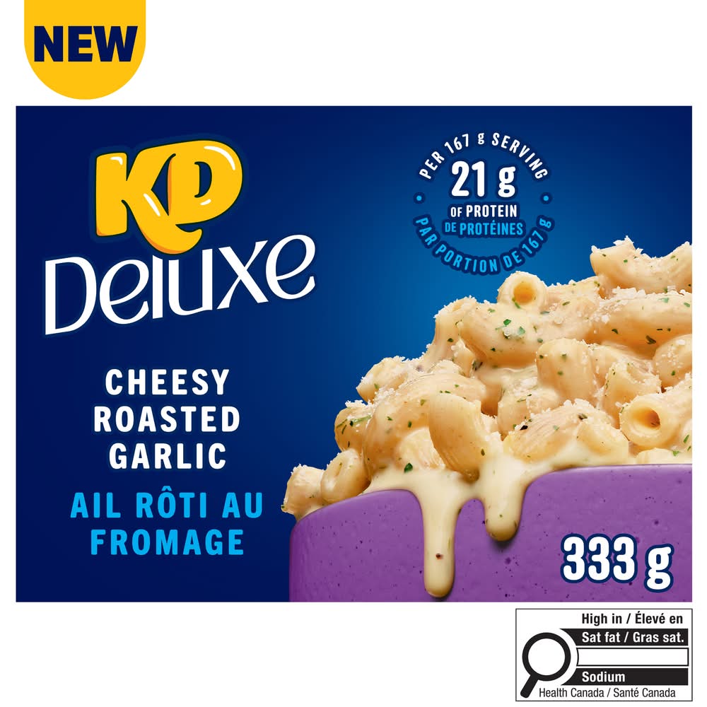 Kraft Deluxe Cheesy Roasted Garlic Mac & Cheese Kit With Toppings (333 g)