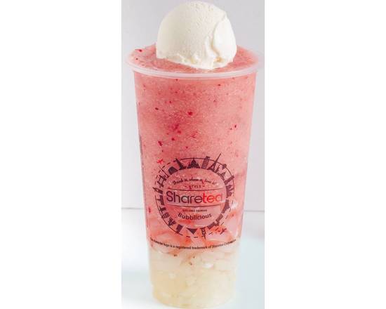 Strawberry Ice Blended with Lychee Jelly & Ice Cream