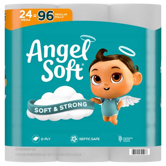 Angel Soft 2-ply Unscented Mega Bathroom Tissue (24 rolls)