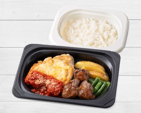 若鶏のグリル トマトソース＆ヒレコロステーキ弁当