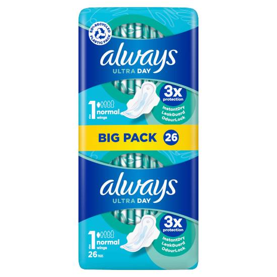 Always Ultra Day Sanitary Towels Normal Wings