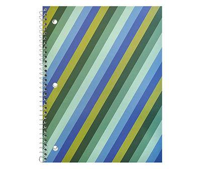 Blue & Green Stripe 60-Page Spiral-Bound Notebook