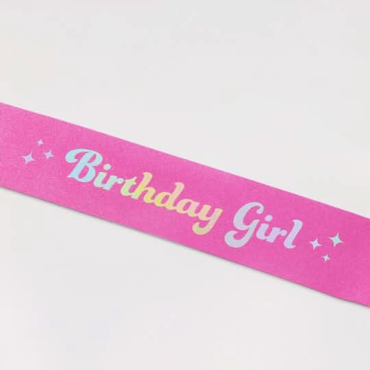 Celebrate It Glittery Birthday Girl Sash, Pink