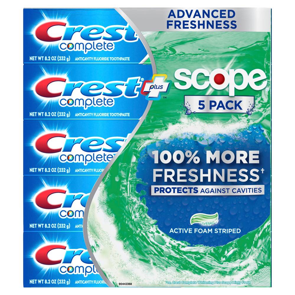 CREST Complete + Scope Advanced Active Foam Toothpaste (5 x 41 oz)