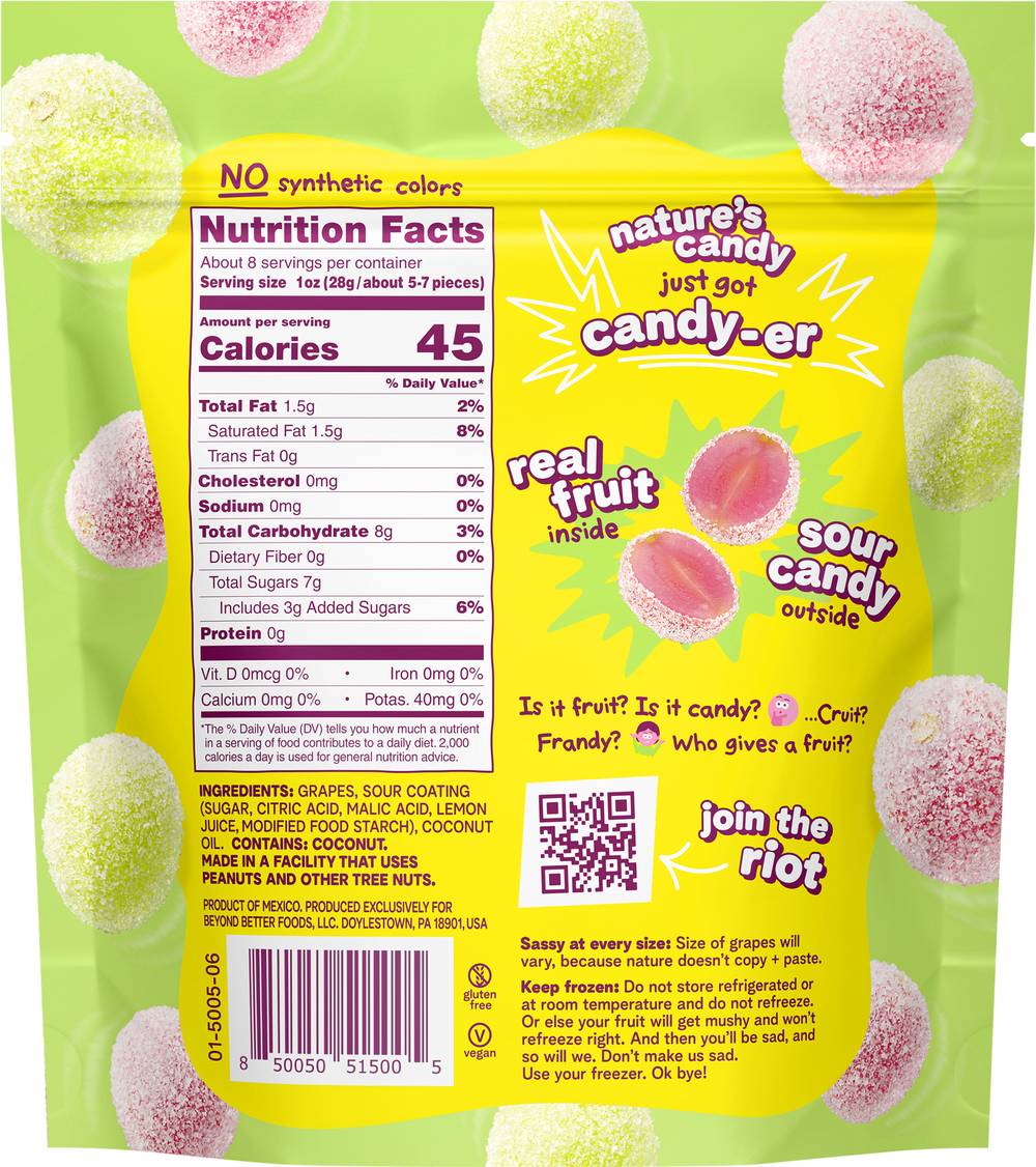 Fruit Riot! Frozen Sour Candy Grapes Delivery in Under an Hour Frozen Fruit Uber Eats