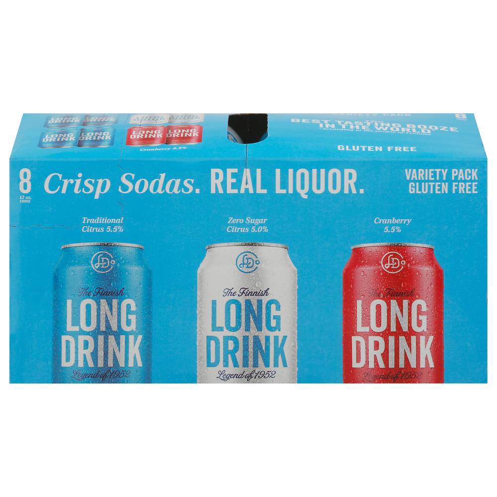 Long Drink Crisp Sodas Variety pack (8 ct, 12 fl oz)