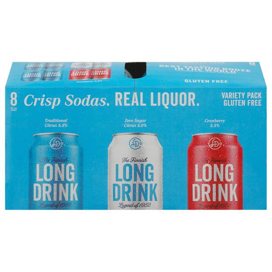 Long Drink Crisp Sodas Variety pack (8 ct, 12 fl oz)