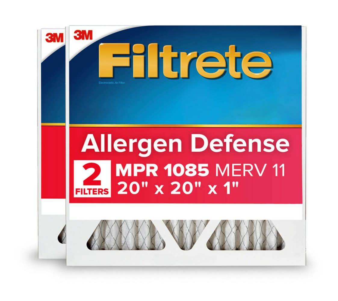 Filtrete 20 x 20 x 1 MERV 11 1085 MPR Allergen Defense Extra Electrostatic Pleated Air Filter 2 -Pack