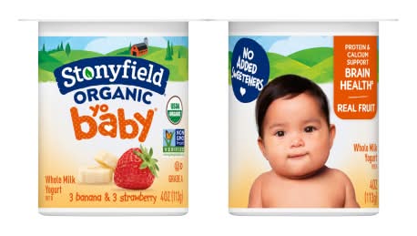 Stonyfield Organic Organic Whole Milk Banana & Strawberry 6m+ Baby Yogurt Cups (24 oz, 6 ct)