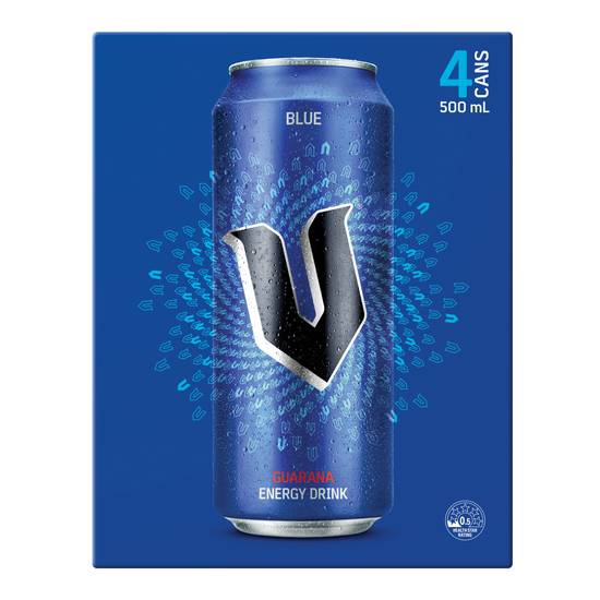 V Energy Drink Blue 500ml (4 pack)