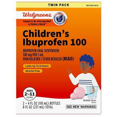 Walgreens Children's Ibuprofen Oral Suspension 100 mg Bubble Gum