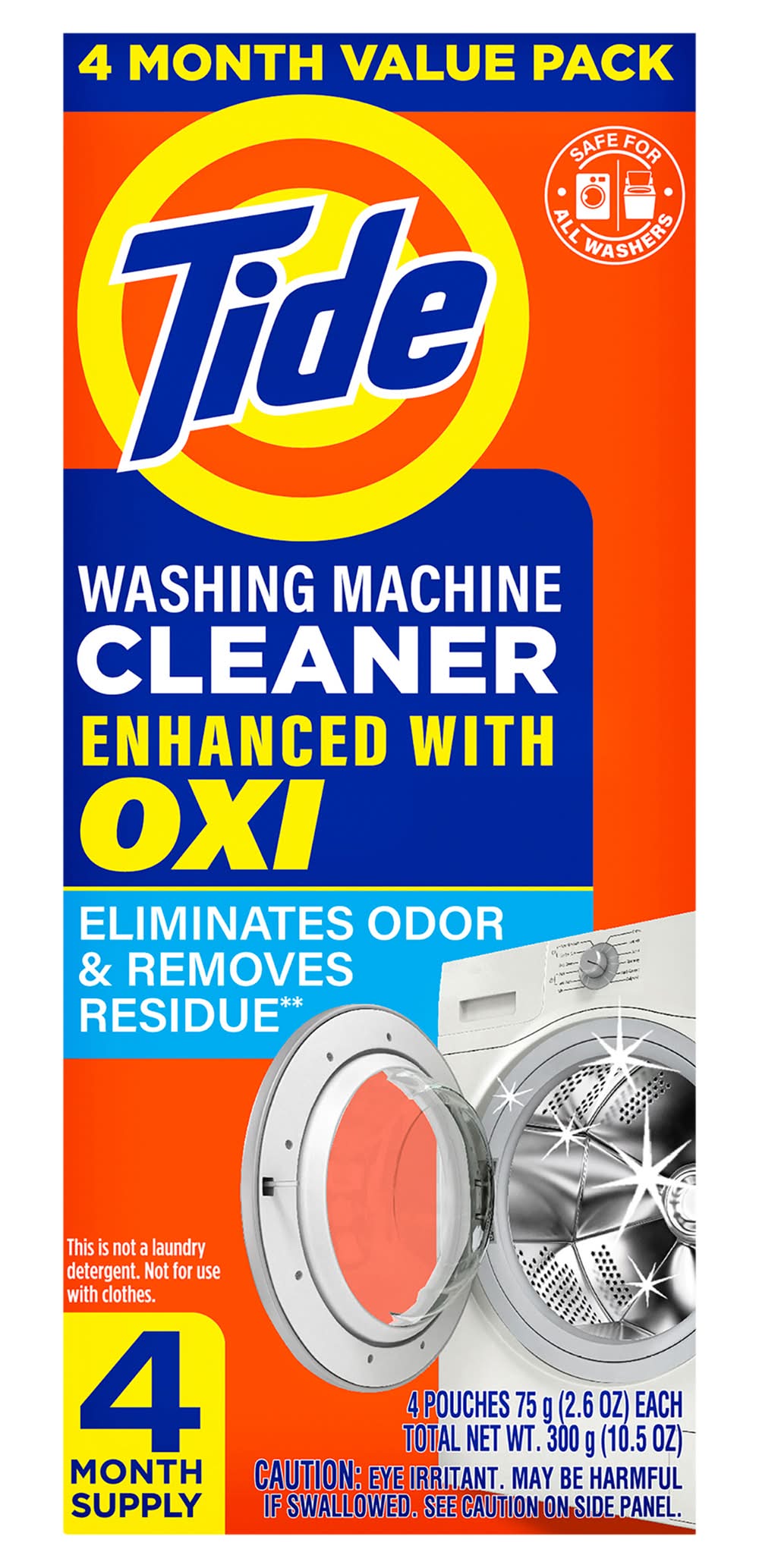 Tide Washing Machine Cleaner Enhanced With Oxi Value pack (2.6 oz, 4 ct)