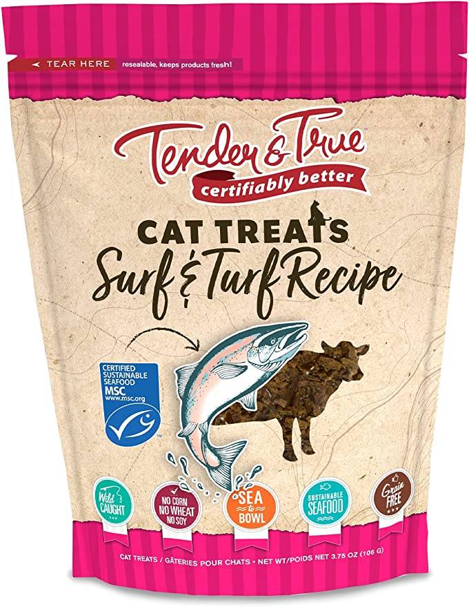 Tender & True Surf & Turf Recipe Cat Treats, 3.75 oz, Brown