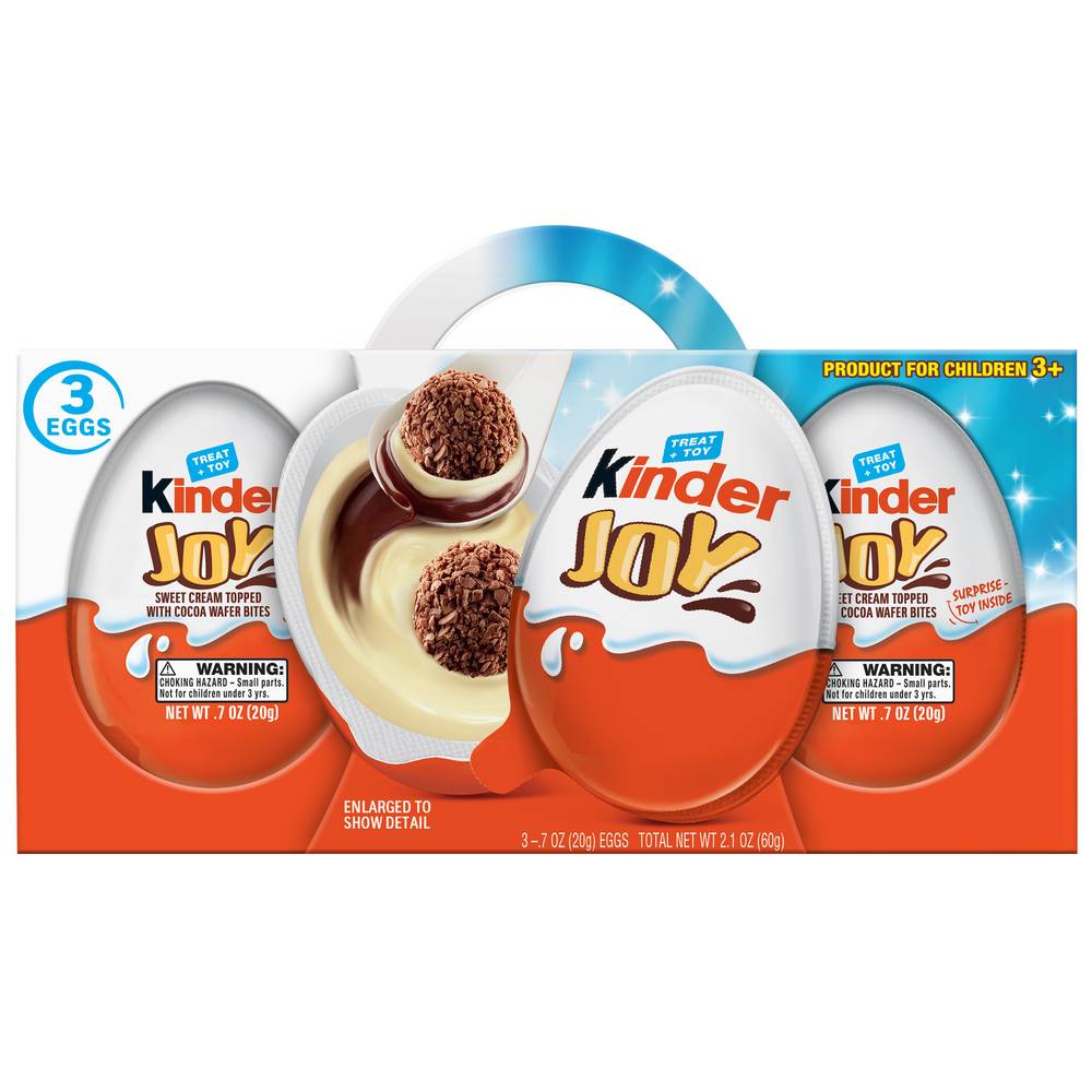 Kinder Joy Egg Sweet Cream Topped With Cocoa Wafers Bites (3 ct)