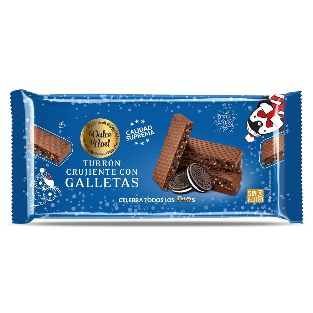 Turrón Crujiente De Chocolate Con Galletas Dulce Noel Dia Bolsa 150 G