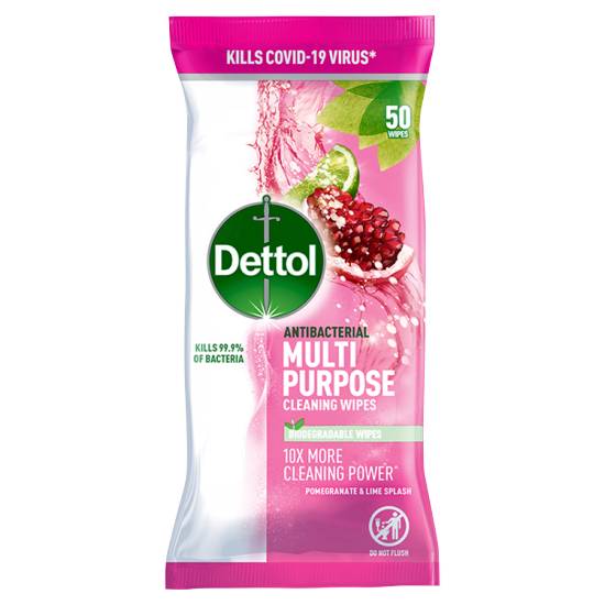 Dettol Antibacterial Multipurpose Cleaning Wipes (pomegranate & lime splash )