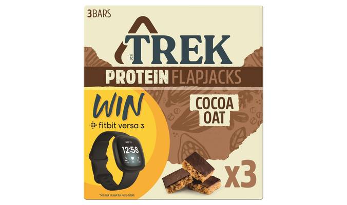 TREK Cocoa Oat Protein Flapjack 3 x 50g