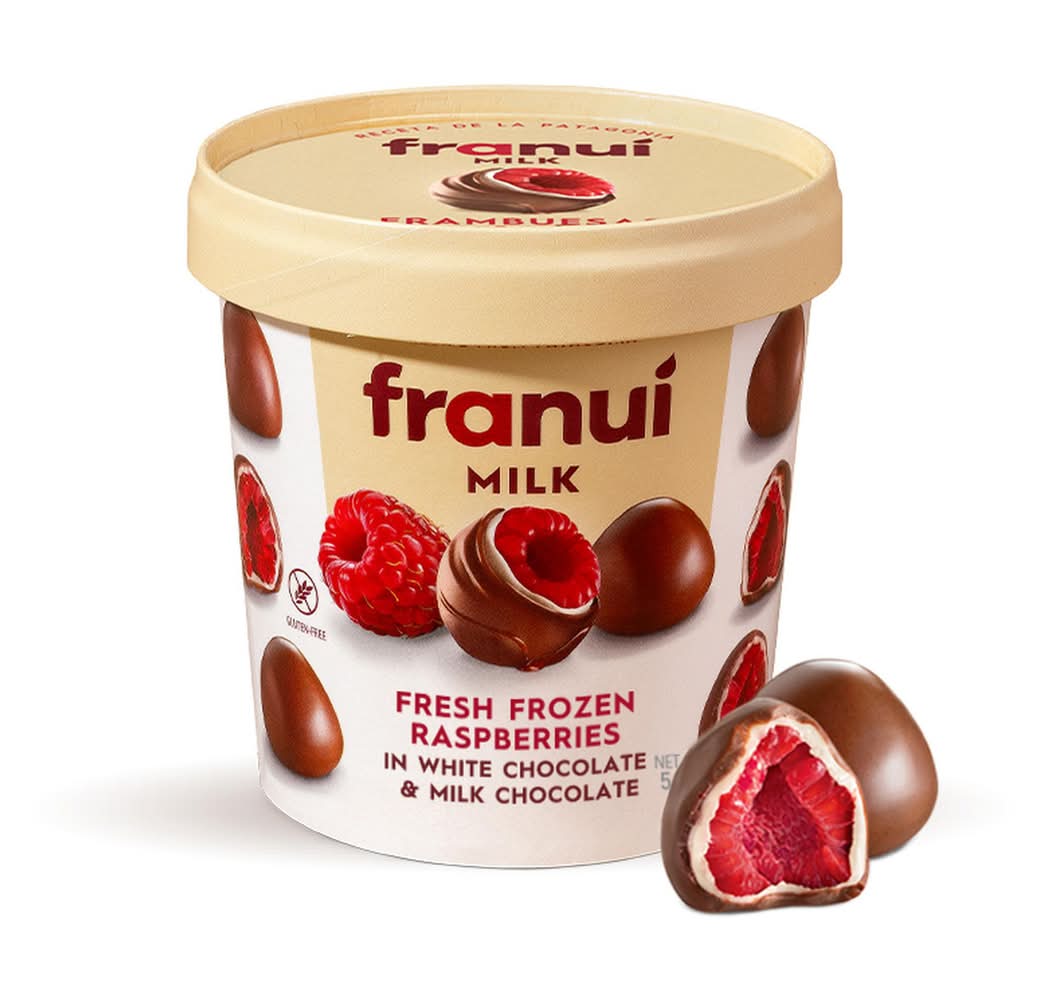 Franuí - Framboises enrobées de chocolat blanc et au lait (150g)