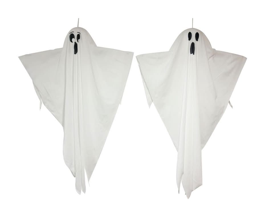 Halloween Decorative Hanging Ghost, 36 in, Black-White