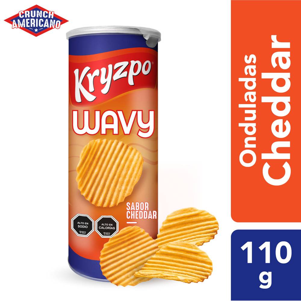 Kryzpo papas fristas wavy queso cheddar (tarro 110 g)