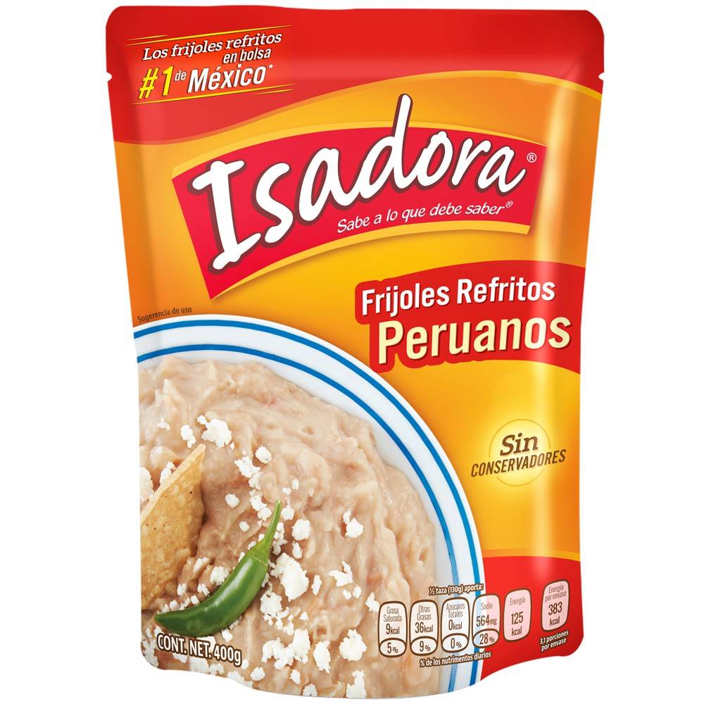 Isadora · Frijoles refritos peruanos sin conservadores (400 g)