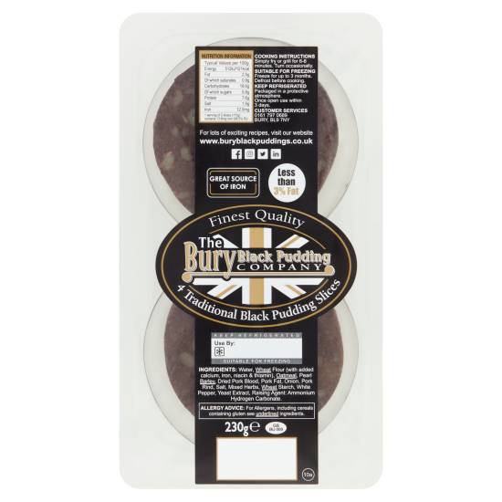 The Bury Black Pudding Company Traditional Black Pudding Slices (230g)