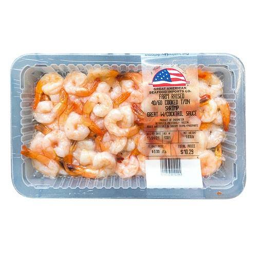 Cooked Tail On Shrimp 40/60 (approx 1 lb)