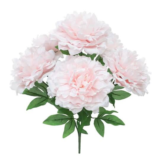 Ashland Peony Bush Artificial Flowers, 21 in, Light Pink-Green