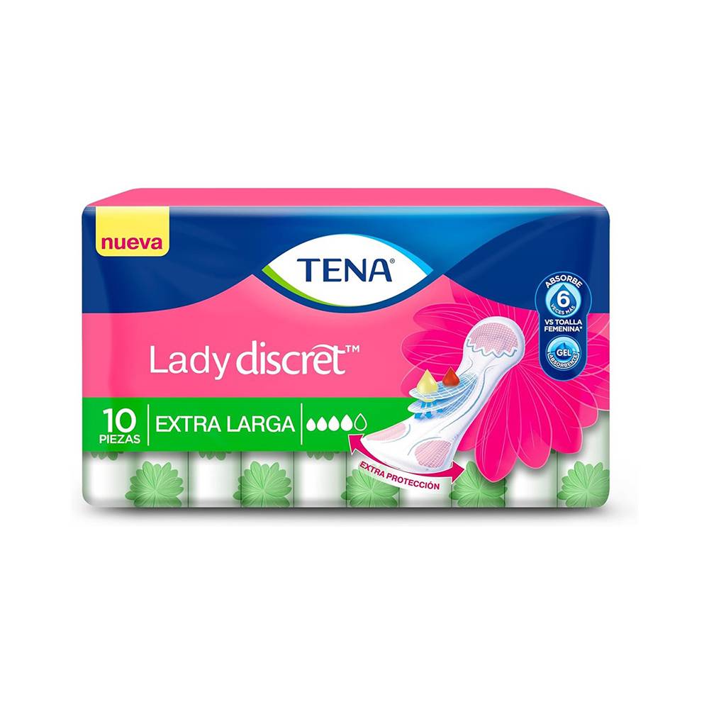 Tena  lady discret toalla incontinencia extra larga (10 piezas)