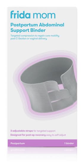 Frida Mom Postpartum Abdominal Support Binder, One Size, Grey