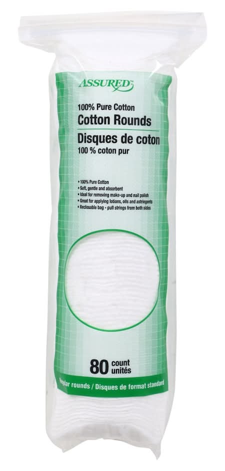 Assured 100% Pure Cotton Rounds (80 ct)