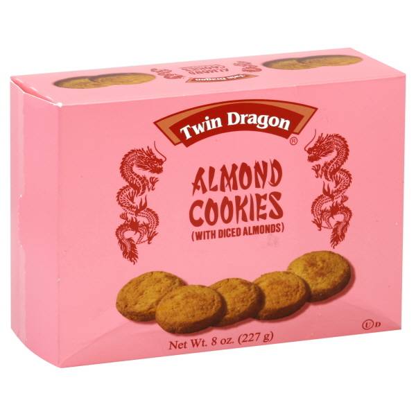 Twin Dragon Almond Cookies With Diced Almonds (8 oz)