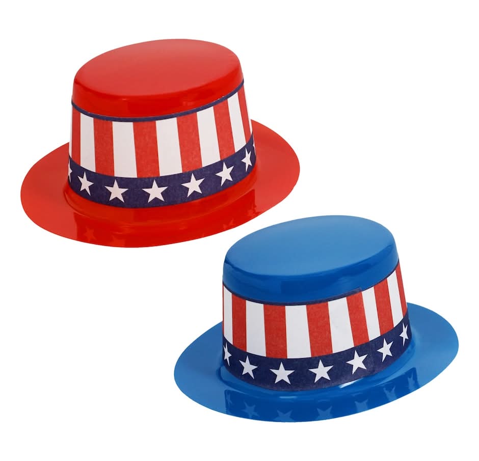 Mini Plastic Patriotic Hats, 5-ct. Packs
