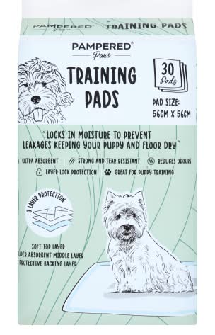 Pampered Paws 56 cm x 56 cm, Training Pads For Dogs (30 pack)