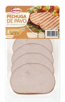 Pechuga de pavo en lonchas Un Momento y Listo Serrano sin gluten sin lactosa 200 g.
