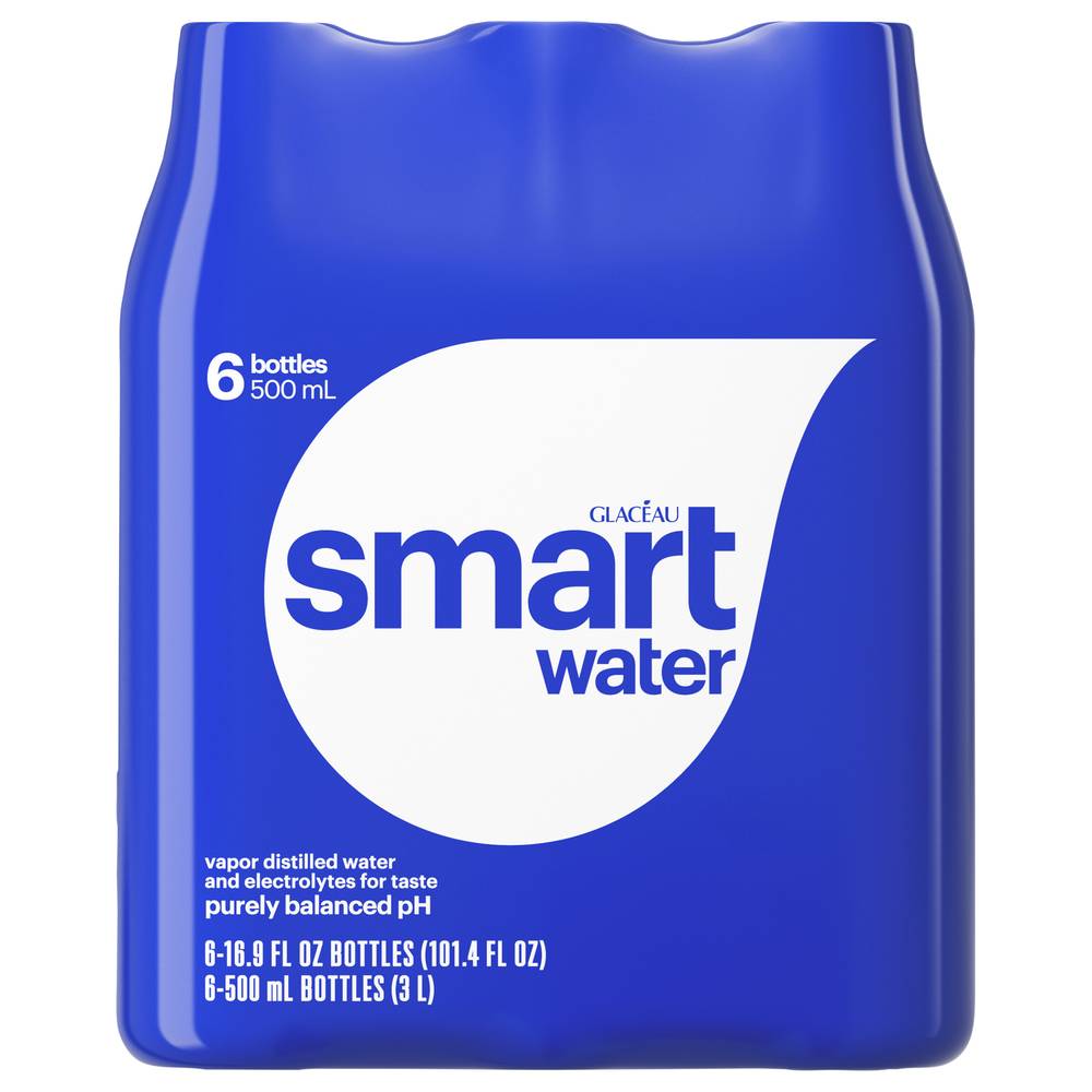 smartwater Vapor Distilled Water (6 x 16.9 fl oz)