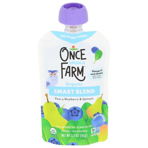 Once Upon A Farm Organic Pear-y Blueberry & Spinach Cold-Pressed Smart Blend