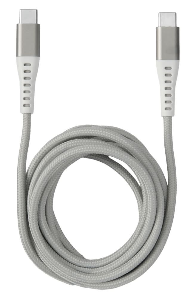 Bauhn Silver USB C to USB C Charging Cable