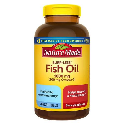 Nature Made Burp Less Fish Oil 1000 mg Softgels - 200.0 ea