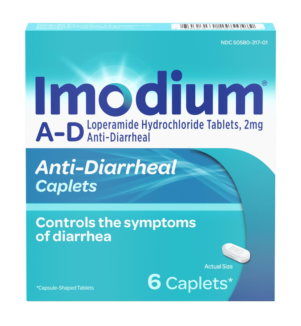 Imodium A-D Anti Diarrhea Loperamide Hcl 2 mg Caplets (6 ct)