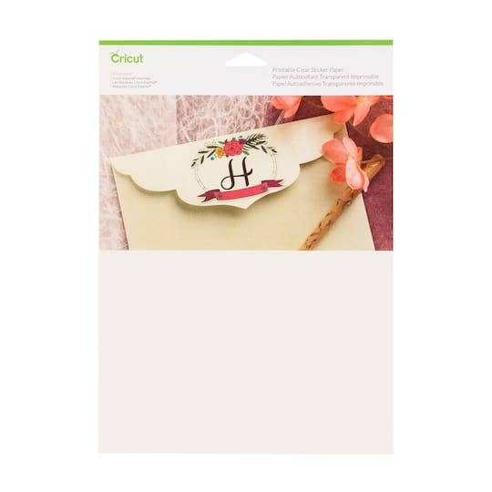 Cricut Printable Clear Sticker Paper. 8.5" X 11"