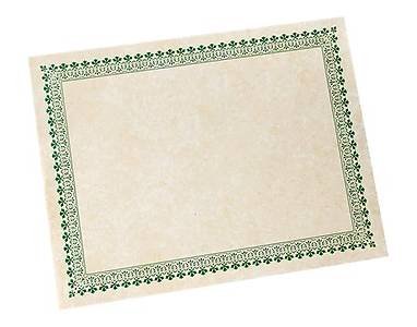 Gartner Studios Certificates, 8.5 x 11, Green Border/Ivory, 100/ Pack (35593)
