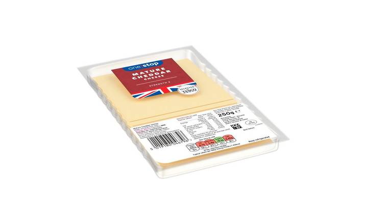 One Stop Mature Cheddar Cheese Slices 250g (392840)