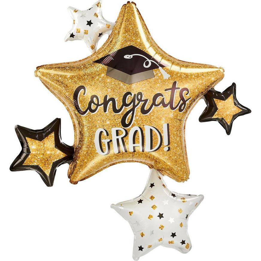 Uninflated Sparkle Congrats Grad Cluster Balloon, 35in